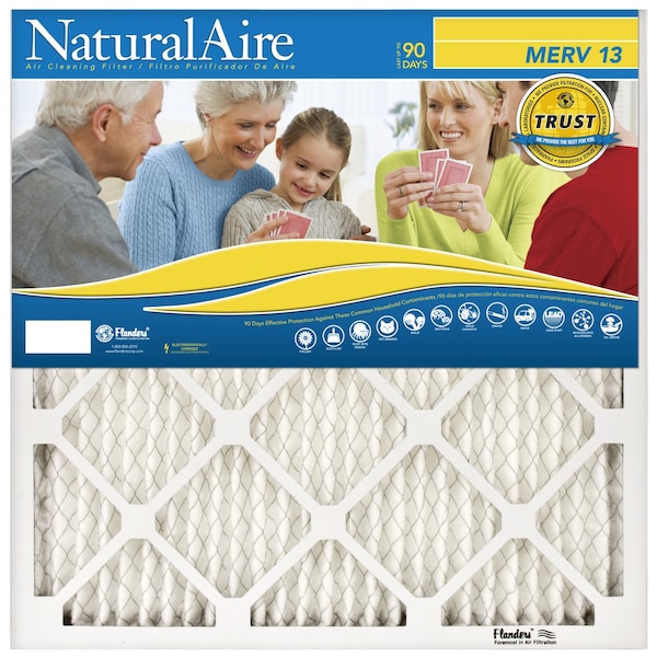 12x24x1 Pleated Air Filter, Polyester, MERV 13